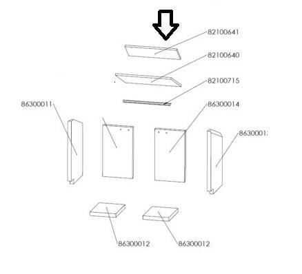Dik Geurts Lars 800 vlamkeerplaat boven – 8,5 cm x 28 cm