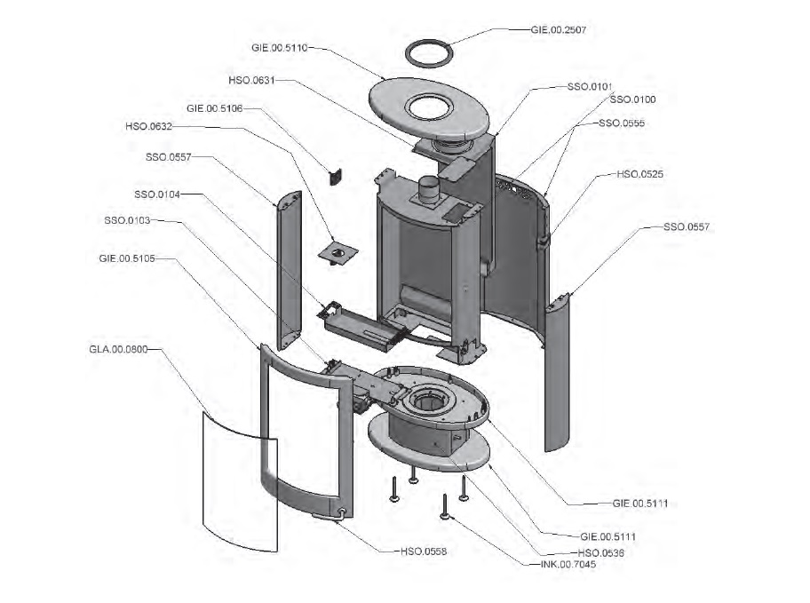 Wanders Solea onderdelen tekening