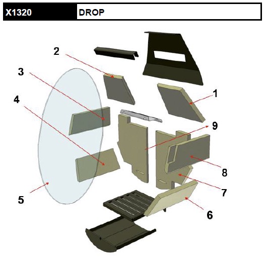 Rocal Drop X1320 2 delige achterplaat