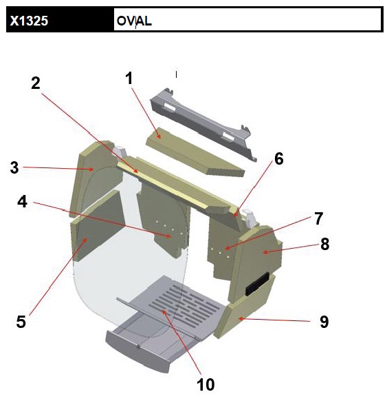 Rocal Oval X1325 complete binnenwerk