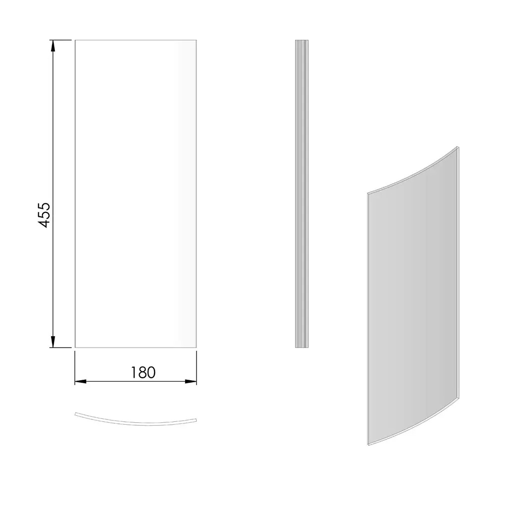 TermaTech TT44G buitenglas gebogen links of rechts