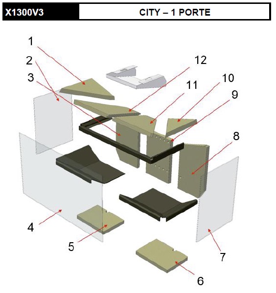 Rocal City ( 1 deur) compleet binnenwerk