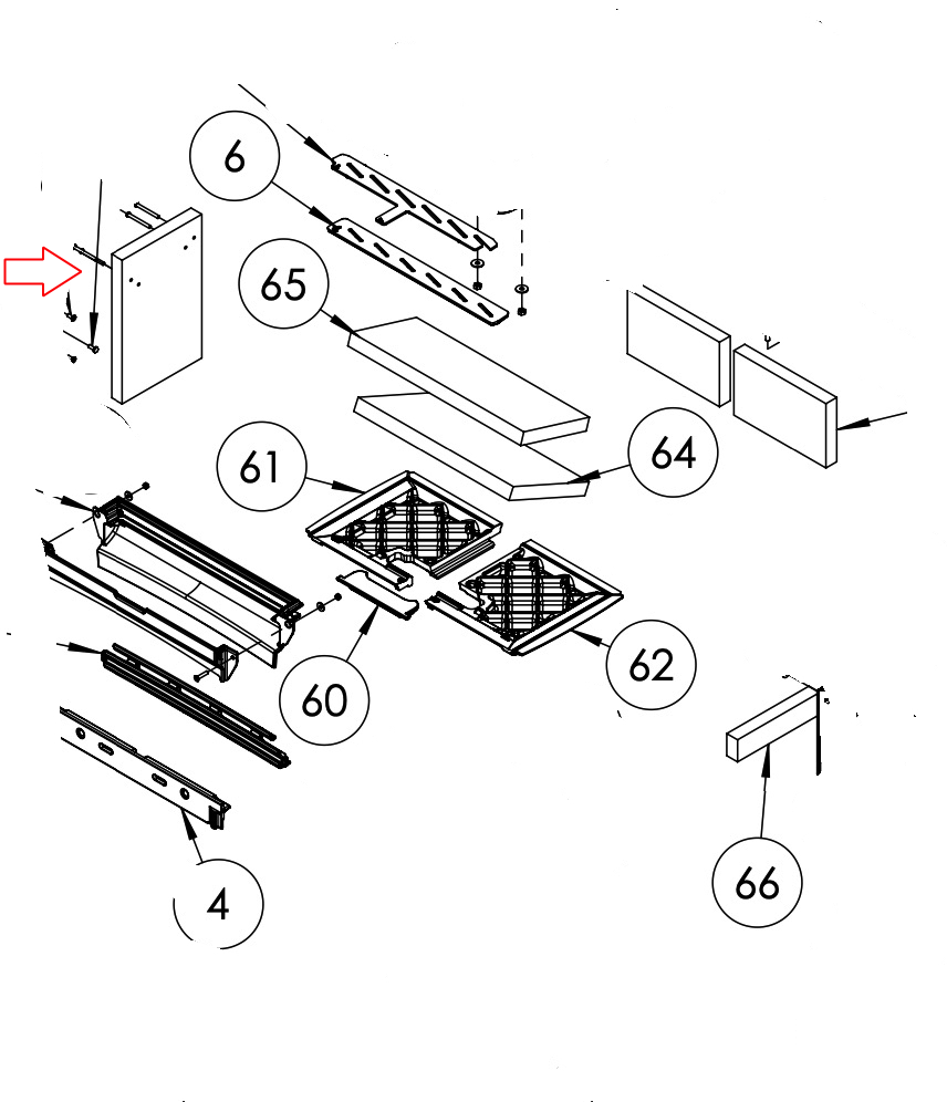 Dovre Tai 55W binnenplaat zijkant links