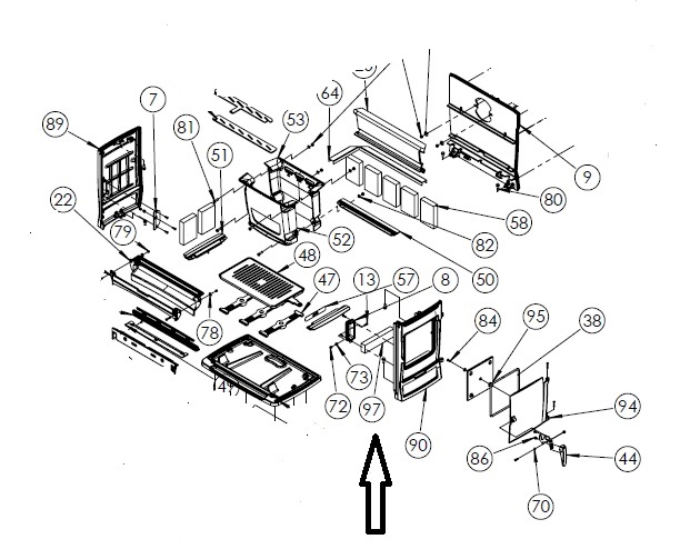 Dovre Tai 45M – chamotte steen zijwand rechts nr 97