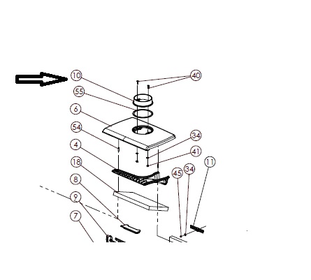 Dovre 525CB – aansluitkraag Ø150 uitwendig