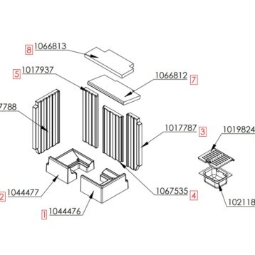 Linear Corner 59x39x44 | Varia 2R-62h rechtsopen onderdelen