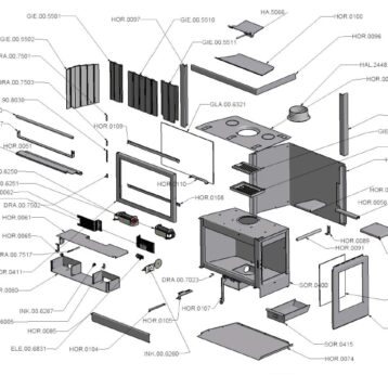 Wanders Oriana onderdelen - model voorzijde en rechts glas
